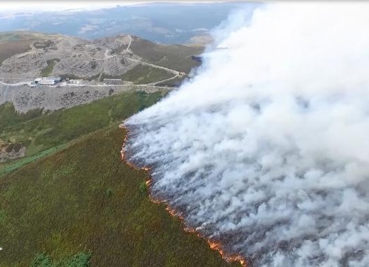 A birds eye view of the Llantysilio Mountain fire.