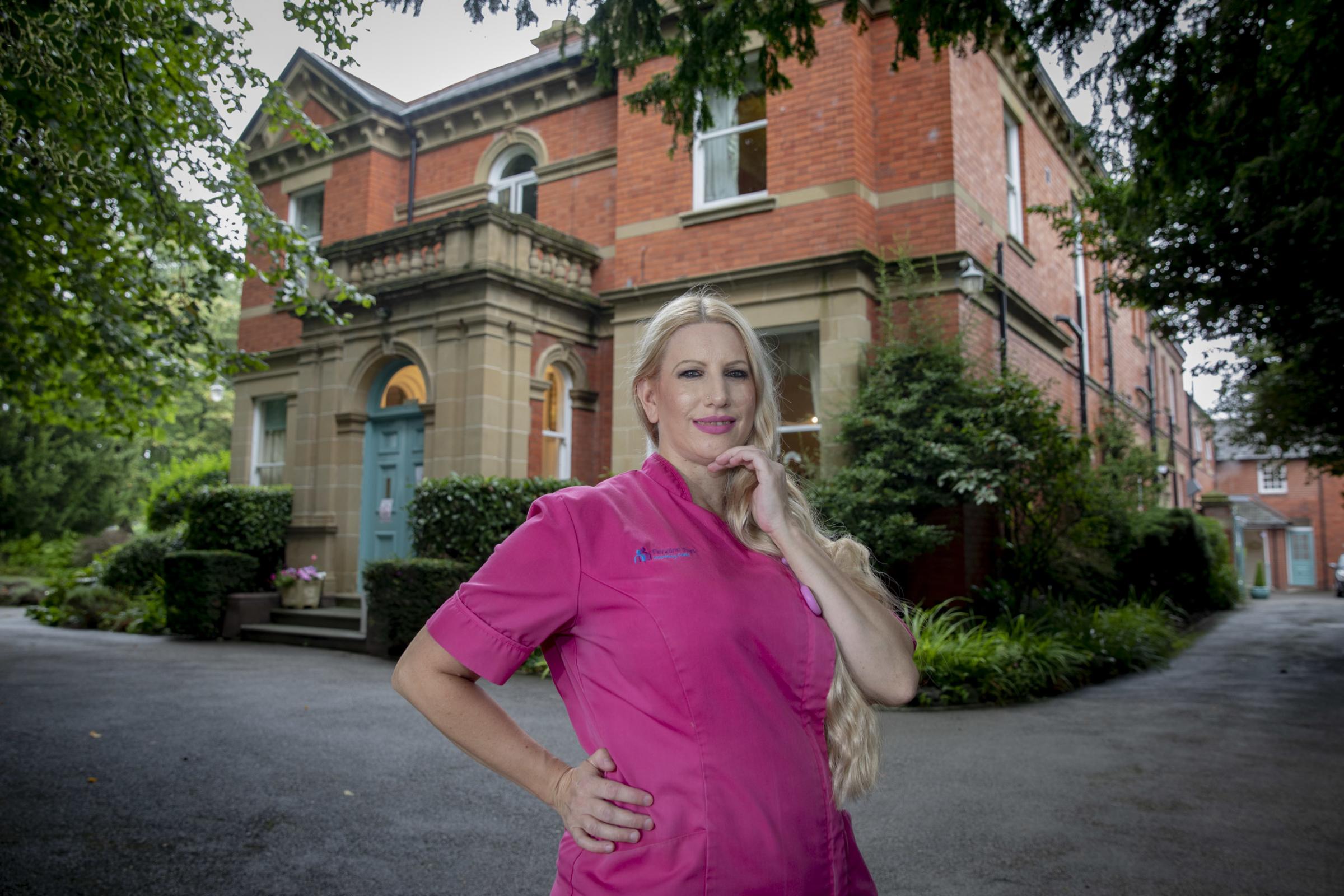 Pendine Park Gwern Alyn care practitioner Brigitte Prior who does modelling. Picture Mandy Jones