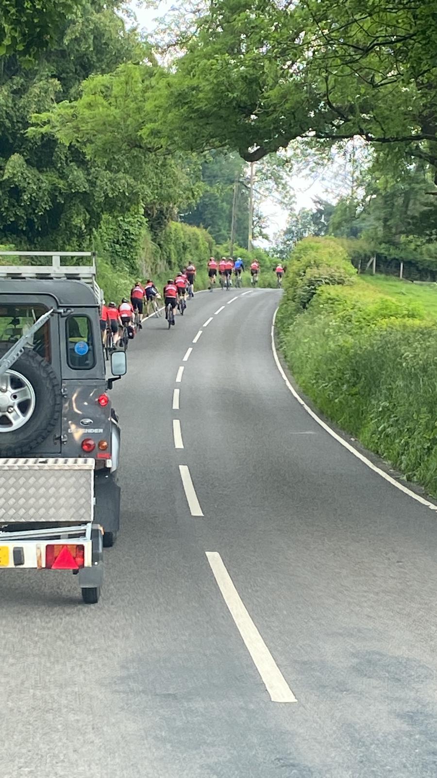 The cyclists on the fifth day of the epic challenge in memory of Paul Hickson (Image Courtesy SSSART and Paul Coldicott)