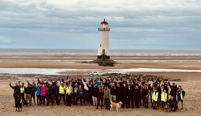 Love Hope Strength trekkers at Talacre. Image: Jules Peters