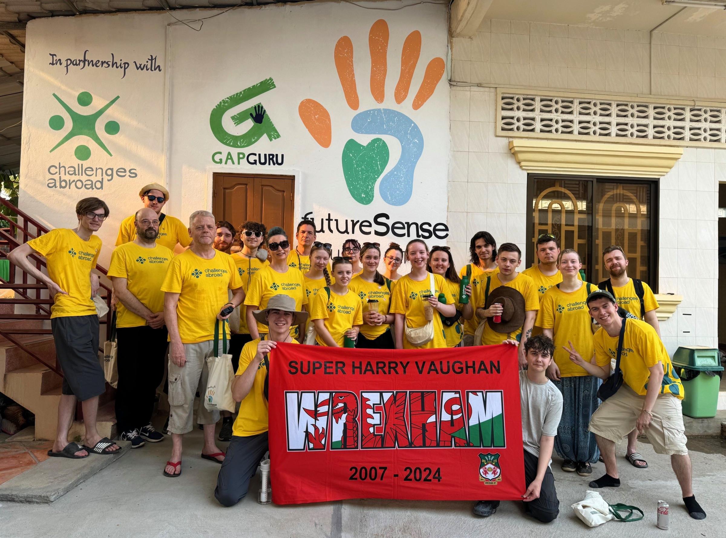 The students trip, which they dedicated to their friend and classmate Super Harry Vaughan, a Wrexham AFC fan who sadly passed away earlier this year. 